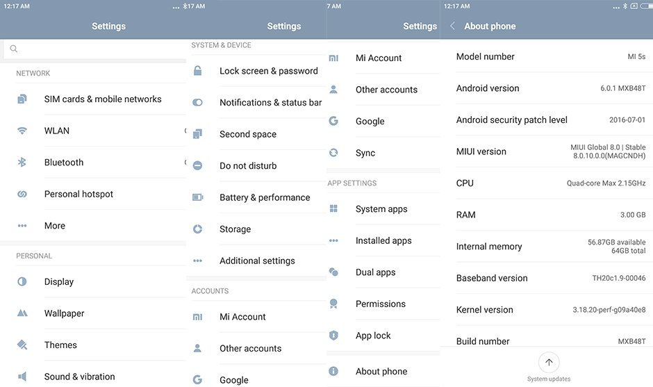 Xiaomi mi 5s mobile phone