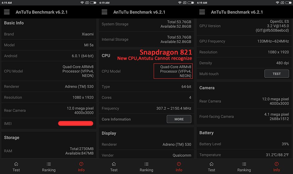 Xiaomi mi 5s mobile phone